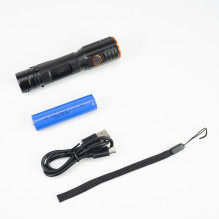PNI Adventure F650 LED flashlight with 20W LED, 2000lm, aluminum, IPX6, battery included, USB C type charging