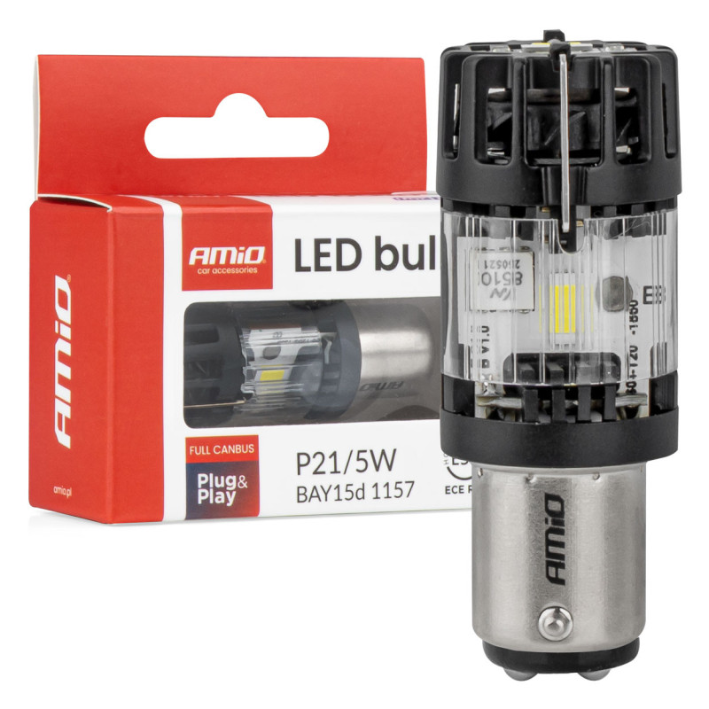 Żarówka LED LumiTec BAY15D P21 / 5W 12V FULL CANBUS biała AMIO-04689