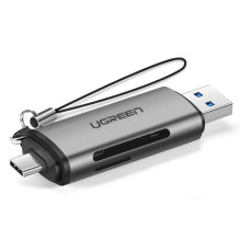 Ugreen Ugreen CM185 50706 reader for SD / micro SD cards on USB-A 3.0 / USB-C 3.0 - gray