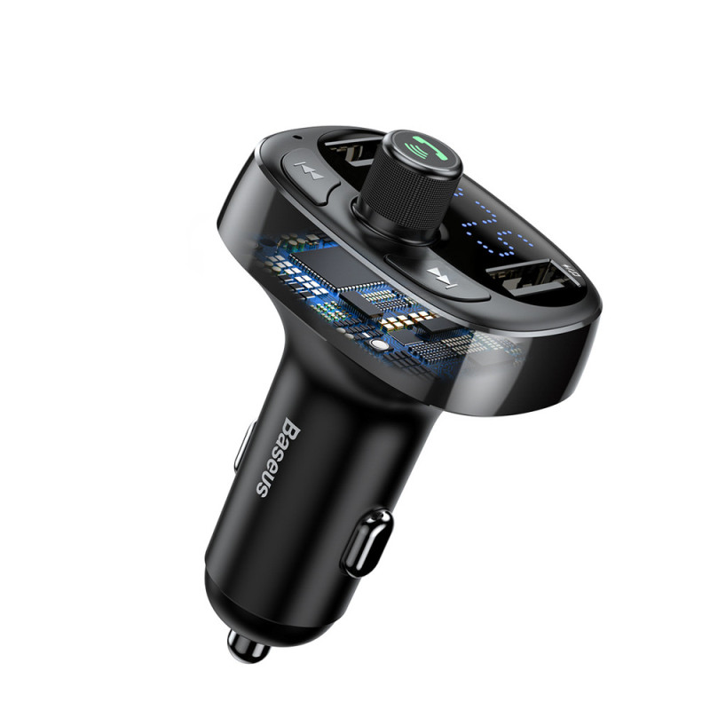 Baseus S-09 FM Transmitter with Bluetooth and MP3 Player USB-A microSD - Black