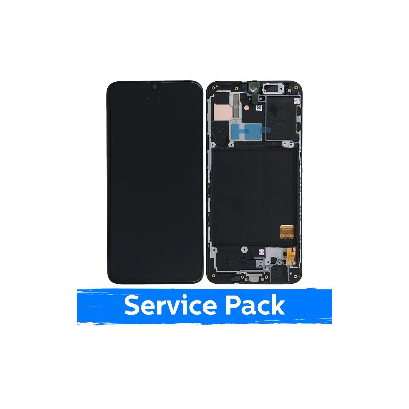 Screen for Samsung A405 2019 A40 black with frame (Service Pack)