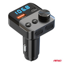 Automobilinis FM siųstuvas 1×USB-A 1×USB-C 12V 24V AMIO-04647