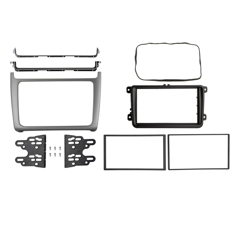 Radio frame 7 inches VW Polo 04 / 2014-07 / 2017 silver