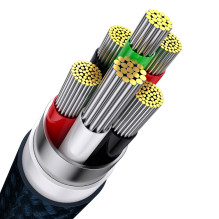 Baseus Flash Series Ⅱ 3in1 Fast Charging Cable USB-A to USB-C / Micro-USB / Lightning 66W 480Mbps 1.2m Blue