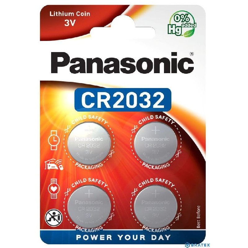 Lithium batteries PANASONIC 3V CR2032 (4pcs)
