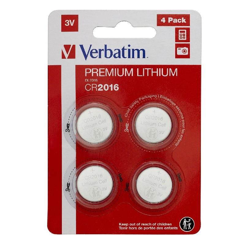 Lithium batteries Verbatim 3V CR2016 (4pcs)