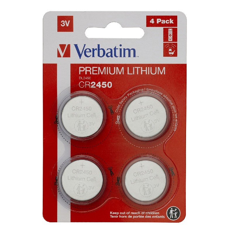 Lithium batteries Verbatim 3V CR2450 (4pcs)