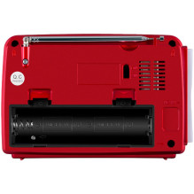 Garsiakalbis SVEN SRP-150, raudonas (3W, Bluetooth, FM / AM / SW, USB, microSD, žibintuvėlis, baterija)