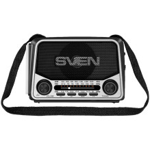 Garsiakalbis SVEN SRP-150, pilkas (3W, Bluetooth, FM / AM / SW, USB, microSD, žibintuvėlis, baterija)