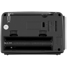 Garsiakalbis SVEN SRP-150, pilkas (3W, Bluetooth, FM / AM / SW, USB, microSD, žibintuvėlis, baterija) Garsiakalbis SVEN SRP-150, pilkas (3W, Bluetooth, FM / AM / SW, USB, microSD, žibintuvėlis, baterija)