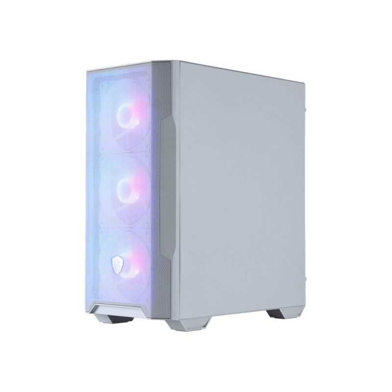 Computer Case - MSI MAG Forge M100R Midi Tower, Tempered Glass, White