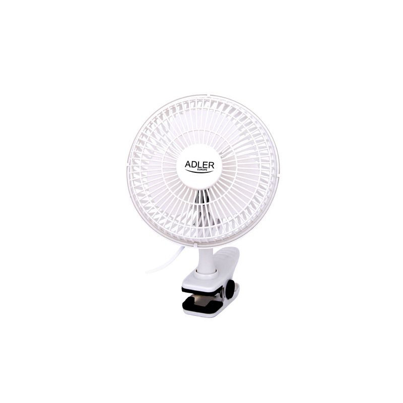 Adler , Fan with clip , AD 7317 , Table Fan , White , Diameter 15 cm , Number of speeds 2 , 30 W , No