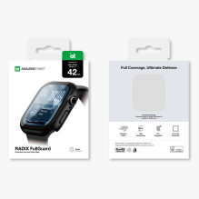 AmazingThing Radix Glass Screen Protector with Case for Apple Watch Series 11 42mm - Black