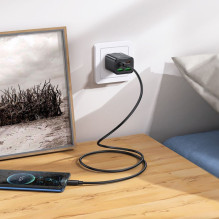 Hoco Phone charger Hoco 2 x USB C + 2 x USB A QC3.0 PD 3A 20W N55 black