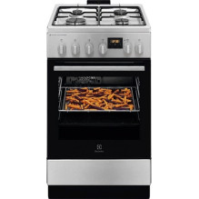 50 cm wide stainless steel gas stove with electric oven Electrolux LKK560228X