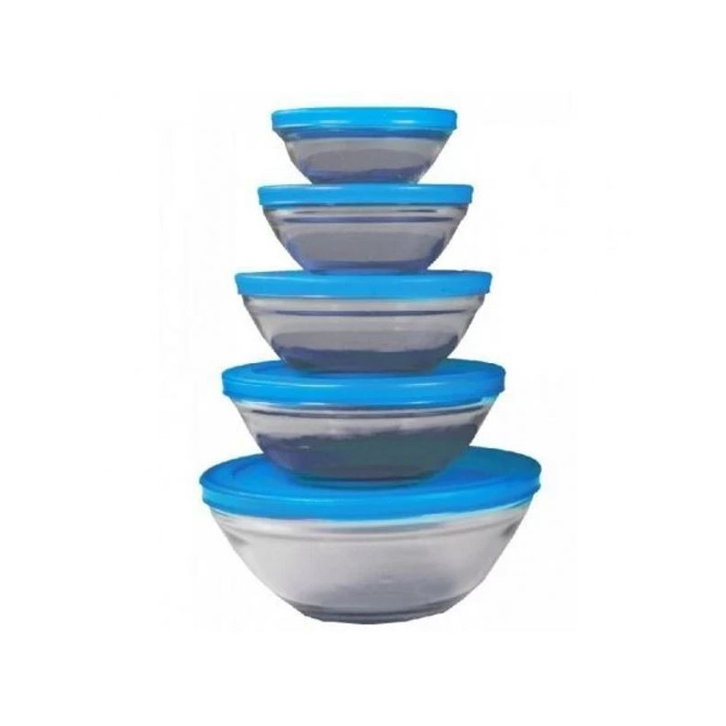 Set of 5 glass bowls blue Jocca 4497A