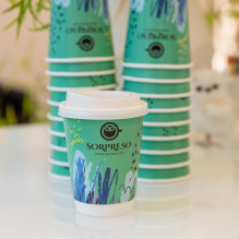 12oz SORPRESO white lid for Latte disposable cup (100 pcs.) 12oz SORPRESO white lid for Latte disposable cup (100 pcs.)