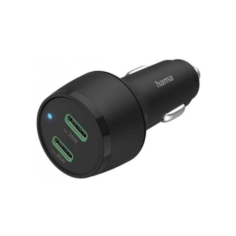 Hama Car rapid charger 2xUSB-C 45W Black