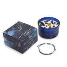 Kvepianti Žvakė ir Apyrankė - Ancient Wisdom Zodiac Crystal Sagittarius Amethyst Sodalite Black Obsidian