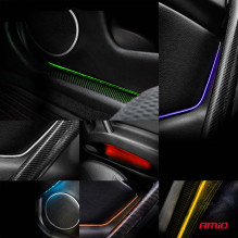 LED strips for cars, multi-color, RGB, with remote control, 2x30cm, 12V, AMIO-04579