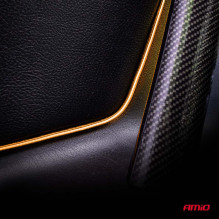 LED šoninės automobilio juostos oranžinės 2x30cm 12V AMIO-04574