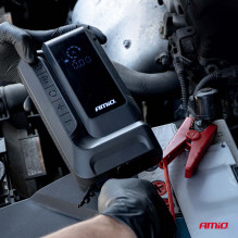 4-in-1 jump starter, booster, power bank, compressor, LED flashlight, 12V 12Ah 1600A, AMIO-04677