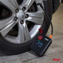 4-in-1 jump starter, booster, power bank, compressor, LED flashlight, 12V 7.2Ah 600A PRO AMIO-04675