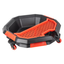 Alyvos išleidimo karteris ant ratukų su įrankių skyriumi AMIO-04264