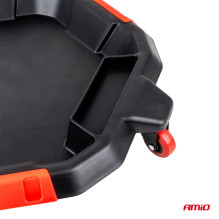 Alyvos išleidimo karteris ant ratukų su įrankių skyriumi AMIO-04264