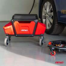 Workshop chair on wheels with tool storage 150kg AMIO-04268