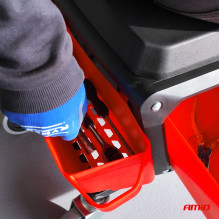 Workshop chair on wheels with tool storage 150kg AMIO-04268