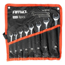 Open-end wrenches, set of 8-19 mm open-end wrenches, 8 pcs. AMIO-04193