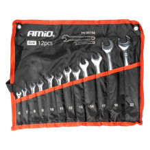 Open-end wrenches, set of 6-22 mm open-end wrenches, 12 pcs. AMIO-04194