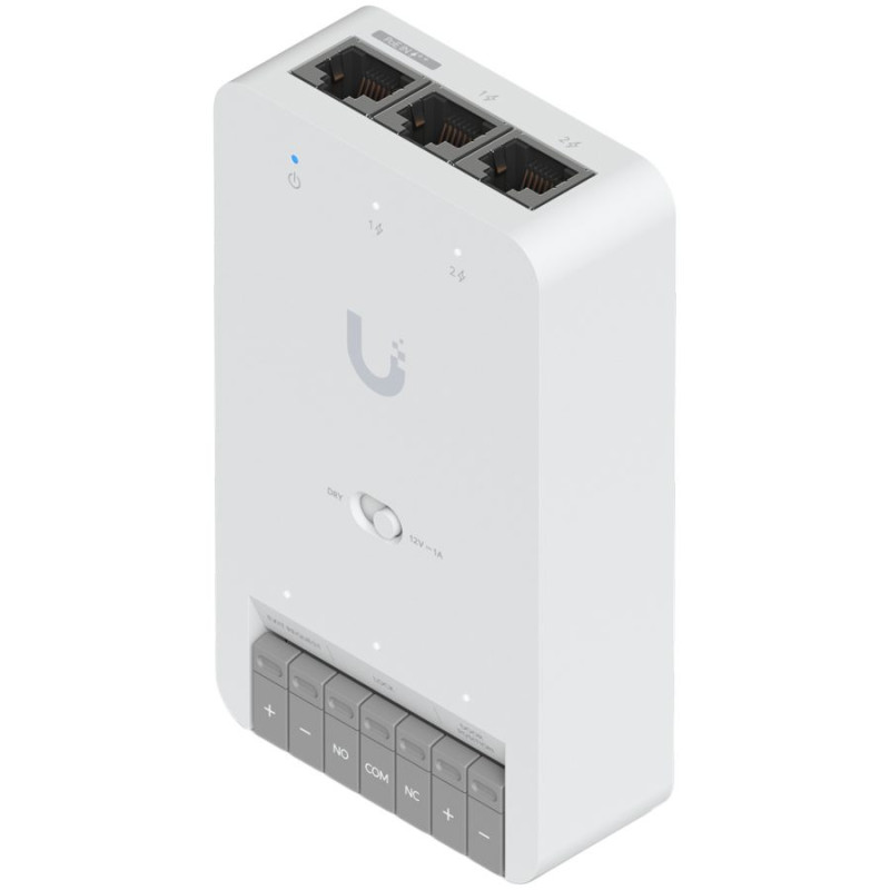 „Ubiquiti UA-HUB-DOOR-MINI“ kompaktiškas prieigos kontrolės mazgas vienoms durims, prijungiamas ir maitinamas per „PoE++