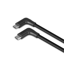 USB Laidas - LINDY USB 3.2 Type C Laidas, M / M, 10Gbps, 60W PD, 90° Kampas, 0.5 m, Juodas