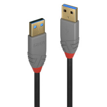 USB Laidas - LINDY Anthra Line USB 3.2 Type A Laidas, M / M, 5Gbps, 5 m, Juodas