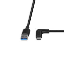 USB Cable - LINDY USB 3.2 Type A to C Cable, M / M, 10Gbps, 90° Right Angle, 1 m, Black