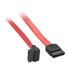 SATA Cable - LINDY SATA III Cable, 2 x SATA Male, 90° Plug, 0.7 m, Red