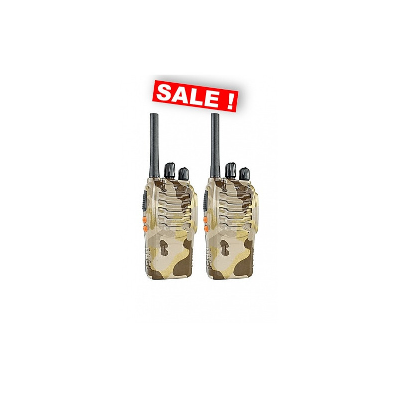 PMR R40 Camo portable radio, 2 pcs. set, 0.5W, 16 programmable channels, 16 PMR