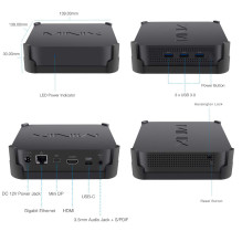 Mini PC NEO J50C-4 Max, Windows 10 Pro, Intel Pentium Silver, 240GB SSD memory, 8GB DDR4 RAM, Bluetooth 4.1