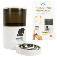 Intelligent feeder for dogs and cats PNI MyPet PT036 with built-in 3MP camera, 6 liter food tank capacity, Tuya Smart co Intelligent feeder for dogs and cats PNI MyPet PT036 with built-in 3MP camera, 6 liter food tank capacity, Tuya Smart co