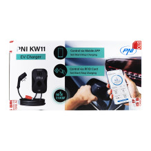 PNI KW11 16A 11KW elektromobilių įkrovimo stotelė, 380 V - 440 V trifazė, 2 tipo jungtis, ekranas, kortelė, BT, valdymas