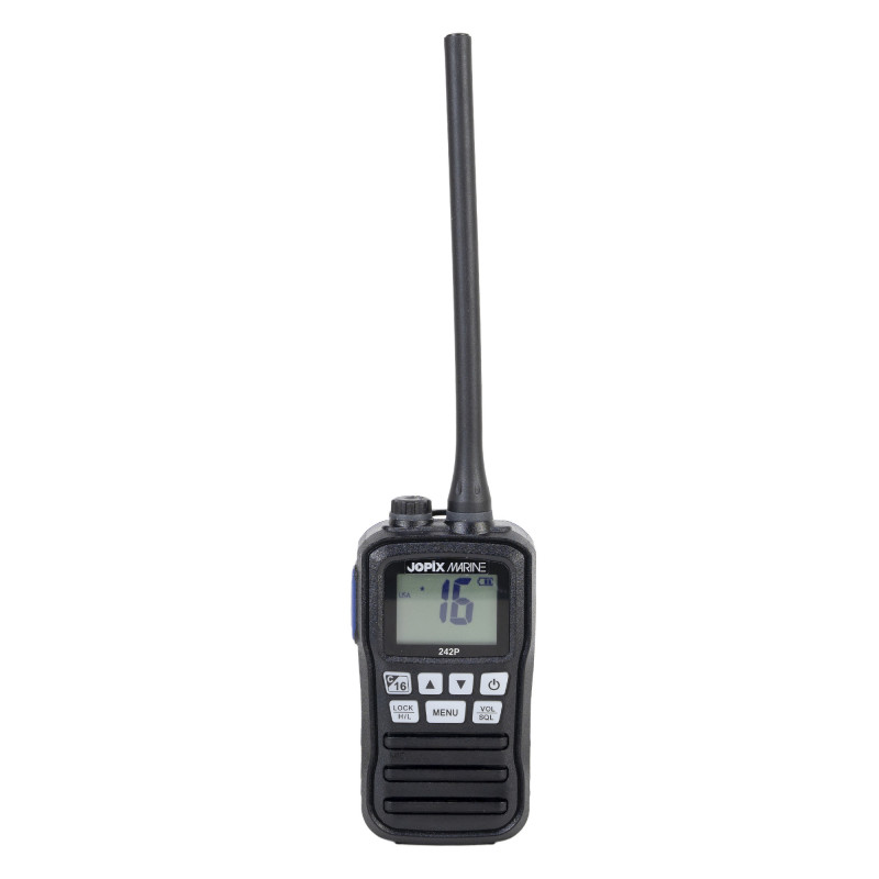 Portable marine radio station JOPIX MARINE 242P, 156,000-162,000 Mhz, Scan, ASQ, Dual-Tri Watch, AAA batteries included