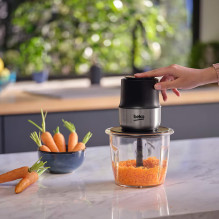 Beko mini chopper CHG81442BX, 1l, 400W, 3800 rotations / minute, 2 steps, 2 stainless steel knives, black / stainless st Beko mini chopper CHG81442BX, 1l, 400W, 3800 rotations / minute, 2 steps, 2 stainless steel knives, black / stainless st