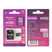 „MicroSD PNI 32GB“ atminties kortelė su SD adapteriu, 10 klasė, 80 Mb/s, V30 „MicroSD PNI 32GB“ atminties kortelė su SD adapteriu, 10 klasė, 80 Mb/s, V30