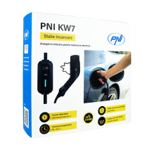 Nešiojamasis įkroviklis PNI KW7 32A, 7,4 kW elektromobiliams 230 V, vienfazis, 2 tipo jungtis, atsparus vandeniui