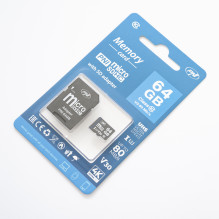 PNI 64 GB „MicroSD“ atminties kortelė su SD adapteriu, 10 klasė, 80 Mb/s, V30 PNI 64 GB „MicroSD“ atminties kortelė su SD adapteriu, 10 klasė, 80 Mb/s, V30
