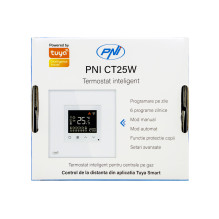 Išmanusis termostatas PNI CT25W WiFi dujiniam šildymo įrenginiui, įleidžiamas montavimas, 16A, valdymas iš „Tuya Smart“ Išmanusis termostatas PNI CT25W WiFi dujiniam šildymo įrenginiui, įleidžiamas montavimas, 16A, valdymas iš „Tuya Smart“