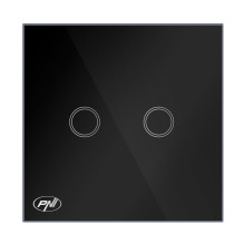 PNI SH222 glass double touch switch, black with LED indicator PNI SH222 glass double touch switch, black with LED indicator