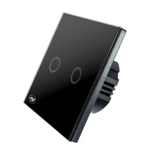 PNI SH222 glass double touch switch, black with LED indicator PNI SH222 glass double touch switch, black with LED indicator